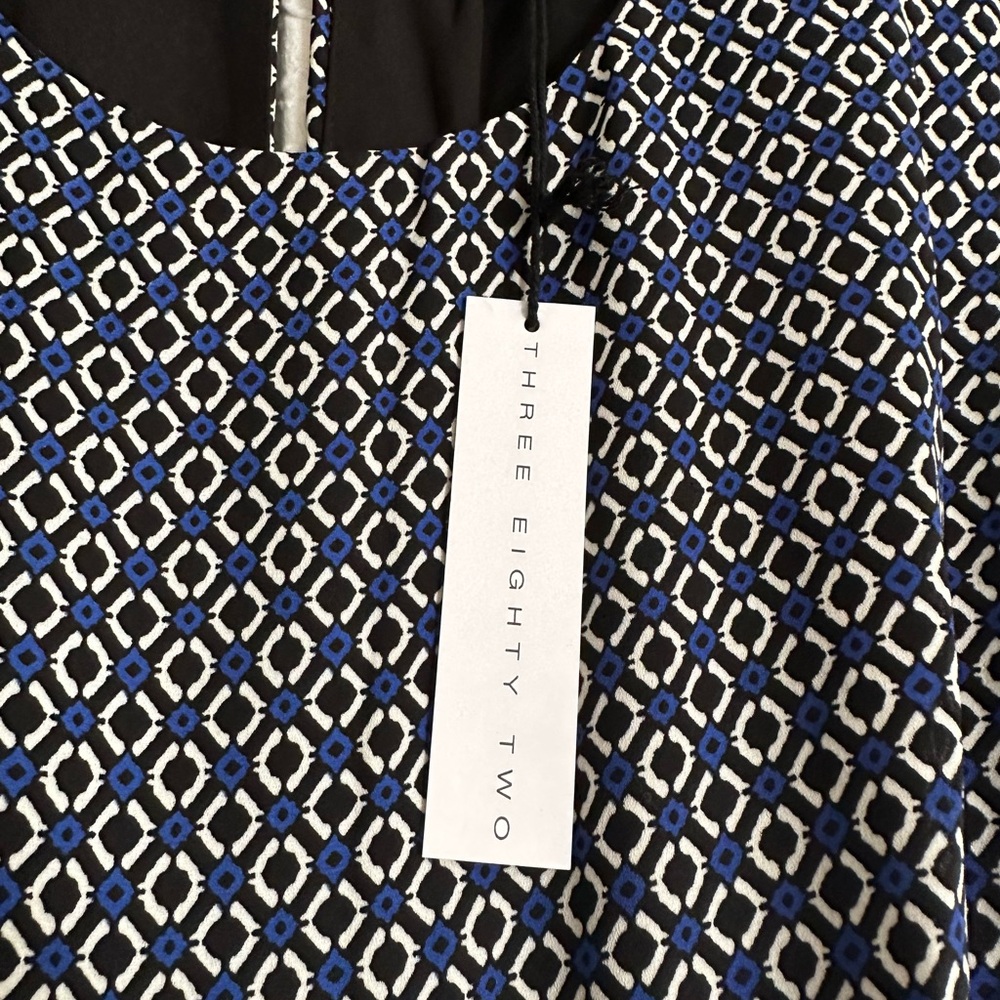 Three Eighty Two Blue and Black Patterned Jumpsuit